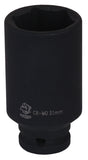 1" Dr. Impact Deep Socket, 6 PT, Metric